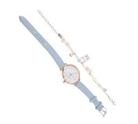 VALICLUD Adorable Boys and Girls Watch Set with Rabbit Design Featuring Accurate Time Pu Leather Strap and Alloy Bunny Bracelet for Children’s Fashion and Everyday Wear