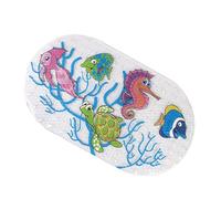 VALICLUD Adorable Cartoon Sea Turtle Non-slip Bathroom Rug with Strong Suction Cups Practical Bath Mat for Safe Shower and Tub Use Fast Drainage Texture Anti-skid Backing for Secure Bathing