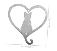 VALICLUD Adorable Metal Cat Wall Hanging Ornament Hand-colored Iron Cat Pendant for Indoor Outdoor Garden Decor Cartoon Style Heart-shaped Hanging Art