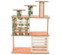 VALICLUD Adorable Rat House Wooden Hideout for Small Animals Comfortable Spot for Eating Multi-purpose Cage Decoration Beige with Delicate Craftsmanship Suitable for Daily Rest and Rabbits