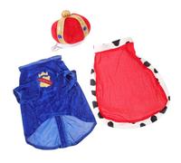 VALICLUD Adorable with Dog for Set Cloak Pet Pets Hat Crown Blue and Cloth Material No Fading Feature Stylish Overcoat Costume Everyday Wear and Photos