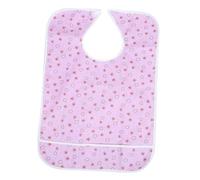 VALICLUD Adult Bib Cotton Feeding Apron for Elderly Men and Women Reusable Meal Protector with Spill Resistant Barrier Practical Nursing Home Eating Cover Pink