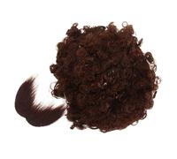 VALICLUD Afro Wig and Mustache Set Pirate Cosplay Beard Party Costume Accessory Brown Curly Wig and Brown Handlebar Mustache One Size