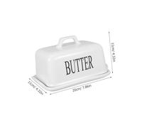 VALICLUD Airtight Ceramic Butter Dish with Lid for Refrigerator Countertop Porcelain Butter Keeper Crock Cheese Condiments Storage Elegant Farmhouse Style Container for Home and Restaurant