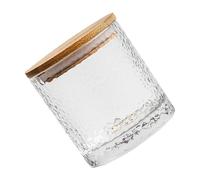 VALICLUD Airtight Glass Storage Jar with Bamboo Lid Versatile Cookie Candy and Coffee Container for Kitchen for Preserving Ingredients and Organizing Cotton Swabs