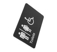 VALICLUD All Gender Bathroom Sign with Braille Material Restroom Door Marker Self Adhesive Toilet Symbol for Business Office Indoor Outdoor Use Enhanced Visibility for Visually Impaired
