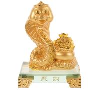 VALICLUD Alloy Snake Statue Ornament Snake Shaped Decor 4.72x3.54x2.55in Crystal Material Not Easy to Knock over Good Stability Unique Chinese Style Indoor Desktop Decor