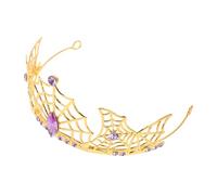 VALICLUD Alloy Spider Web Crown with Rhinestone Gothic Tiara for Halloween Party Fit for Women and Masquerade Headpiece