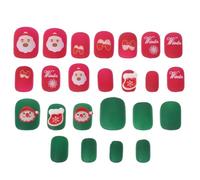 VALICLUD Almond Shape Christmas Press Nails Short Full Cover Fake Nails for Party Removable DIY Manicure Supplies for Women