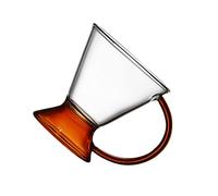 VALICLUD Amber Handle Glass Dessert Cup for Tea and Coffee Stylish Transparent Mug with Smooth Edge and Practical Drinkware for Home and Office Use