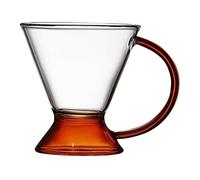 VALICLUD Amber Handle Glass Drink Mug for Home and Office Transparent Tea Cup Water Cup Practical Stylish Design Gift