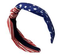 VALICLUD American Flag Headband Wide Knotted Women Patriotic Red White Blue Hair Band for July Festival