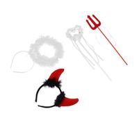 VALICLUD Angel and Devil Plume Wings Headbands Comfortable and Easy to Wear 2 Sets with and Headdress for Cosplay Activity or Birthday Party Accessories