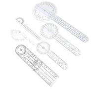 VALICLUD Angle Ruler Plastic Goniometer 6pcs Set 12.6x5.1In Portable Plastic Protractors for Orthopaedic Assessment and Limb Mobility