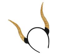 VALICLUD Antelope Horn Hairband Gold Sheep Horn Headband Halloween Costume Hair Hoop Party Decoration Accessories for Adults and Boys and Girls