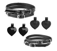 VALICLUD Anti-Loose Heel Cushions and Detachable Ankle Shoe Straps 2 Sets/4pcs, Matte Black Glossy Black High Heel Shoe Accessories for Women’s Foot Comfort and Slip Protection