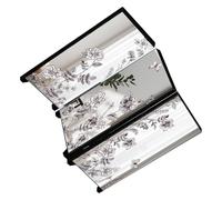VALICLUD Antique Chinese Desktop Folding Screen 3-Panel Acrylic Divider with 3D Painting, Black Compact Panel for Art Enthusiasts and Office Decor