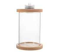 VALICLUD Aquarium Kit round Desks and Bedside Tables for Small Base Portable Glass Fish Tank with LED Light Wooden Relaxing Crystal Mini Aquarium Starter