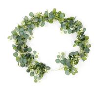VALICLUD Artificial Eucalyptus Garland Long Green Leaf Garland Realistic Faux Foliage Vine for Home Decoration Wedding Party Table Wall Hanging Elegant Greenery
