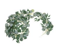 VALICLUD Artificial Eucalyptus Vine Garland 2 Meters, Deep Green Fake Willow Twigs with Five-Leaf Eucalyptus for Home DIY Decoration, Wedding Arch, Bedroom Wall and Table Greenery
