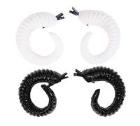 VALICLUD Artificial Sheep Horns Hairclip Set, 2 Pairs Black and White Sheep Horns Hairpin, Unique Halloween Cosplay Headwear for Costume Party Accessories