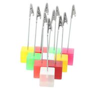 VALICLUD Assorted Colour Cube Base Photo Holders Firm Holding Desktop Clips 10pcs with Resin and Metal Material Random Color for Memo Display and Place on The Table