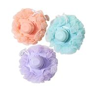 VALICLUD Automatic Liquid Dispensing Bath Pouf Handle Body Scrubber Bath Sponge Exfoliating Tool Body Cleaning Sky Blue Flesh Pink Grape Purple
