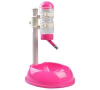 VALICLUD Automatic Pet Feeder with Water Dispenser and Adjustable Bowl Pet Water Drinking Bowl for Dogs and Cats Rose Red for Home Use