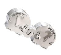 VALICLUD Baby Keepsake Box and Tooth Storage Case Metal Elephant Design Small Size Infant First Tooth Organizer for Newborns and Toddlers Nursery Memory Collection