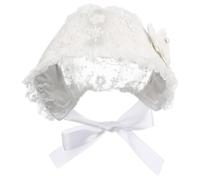 VALICLUD Baby Top Hat White Lace Bonnet for 0-2 Years Lightweight and Breathable Christening Hat for Spring and Summer Occasions