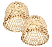 VALICLUD Bamboo Pendant Lamp Cover Woven Lampshade Eye Protection Soft Light Diffuser Sturdy Material for Living Room and Cafe