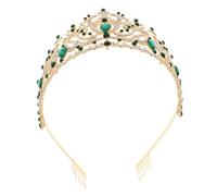 VALICLUD Baroque Bridal Crown with Dazzling Rhinestones Crystal Wedding Hair Accessories for Queen and Princess Vintage Style Bridal Headpieces for Weddings Parties and Themed Events