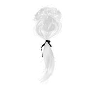 VALICLUD Baroque Judge Cosplay Wig White Long Curly Hair with Ribbon Prestyled for Men and Women Fancy Dress Court Lawyer Party Accessory