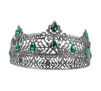 VALICLUD Baroque Medieval Rhinestone Men's Crown Lightweight Comfortable Fit Hair Accessory for Prom Wedding Cosplay Birthday Party Theater Celebration