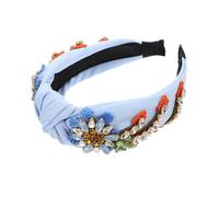VALICLUD Baroque Style Rhinestone Headband for Women Cross Embroidery Hairband Lightweight Retro Hair Decor Comfortable Fit Suitable for Various Hairstyles and Occasions