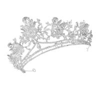 VALICLUD Baroque Tiara Crown for Bride and Bridesmaids Silver Zinc Alloy Rhinestone Crystal Headband Dazzling Effect Adds Brilliance Elegant Hair Accessory for Wedding Party or Formal
