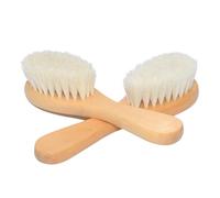VALICLUD Bath Brush Wooden Handle with Natural Wool Shower Scrubber for Newborns, Gentle Body Massage Bathing Brush for Sensitive Skin