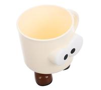 VALICLUD Bathroom Cup with Handle Cute Big Eyed Cartoon Design Reusable Plastic Toothbrush Holder for Rinsing and Mouthwash High Capacity Childrens Tooth Cup