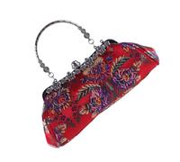 VALICLUD Beaded Evening Clutch Bag for Women, Decorative Luxury Lady Handbag Metal Handle, Party and Wedding Gathering Purse Random Style