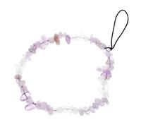 VALICLUD Beaded Phone Chain Charm with Natural Amethyst Crystals, Handmade Purple Phone Lanyard Strap for Women, Bohemian Style Wristlet Accessory for Cellphones and Smartphones