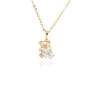 VALICLUD Bear Shaped Gold Plated Zircon Pendant D0451-j-b 1 | Copper and Zircon Build, Golden Finish, Fits Most People, Christmas Valentine Birthday Gift Choice