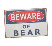 VALICLUD Bear Warning Sign Vintage Wall Decor for Outdoor Safety Frameless Design for Rustic Cabin and Home Decoration Public Unique Retro Style