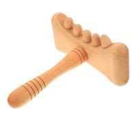 VALICLUD Beech Wooden Gua Sha Back of Head Massage Tool for Effective Massage and Convenient to Carry, for People with Long-Term Driving Or Busy Work, Khaki Colour