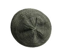 VALICLUD Beret Hat Travel Hat French Style Fiddler Artist Crochet Beanie for Women Woven French Style Painters Girls Straw Crochet Vacation Korean Version Dark Green