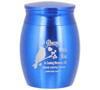 VALICLUD Bird Ashes Urn for Parrot and Small Pets, Mini Cremation Keepsake Cinerary Box in Royal Blue, Memorial Funeral Urn for Pet Birds and Animals