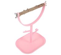 VALICLUD Bird Training Stand with Square Base Pink Desktop Parrot Perch for Budgies and Small Birds and Claw Grinding Station for Home or Office