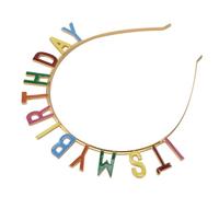 VALICLUD Birthday Headband Alloy Colorful Alphabet Letters Decorative Hair Tie Its My Birthday Headpiece for Women Party