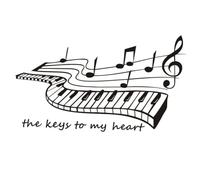 VALICLUD Black and White Piano Keys PVC Wall Decals Music Sticker for Home Classroom Easy to Apply and Remove Stylish Musical Note Decoration