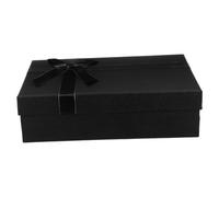 VALICLUD Black Box with Lid and Raffia Filling for Weddings Bridal Showers Birthdays Graduations Bridesmaids Cardboard Packaging Box with Shredded Paper Cushioning for Elegant Presents