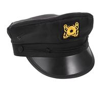 VALICLUD Black Captain Hat for Men Women Embroidered Sailor Cosplay Costume with UV Protection Curved Brim Durable Party Performance Accessory for Outdoor Sun Shield and Daily Wear